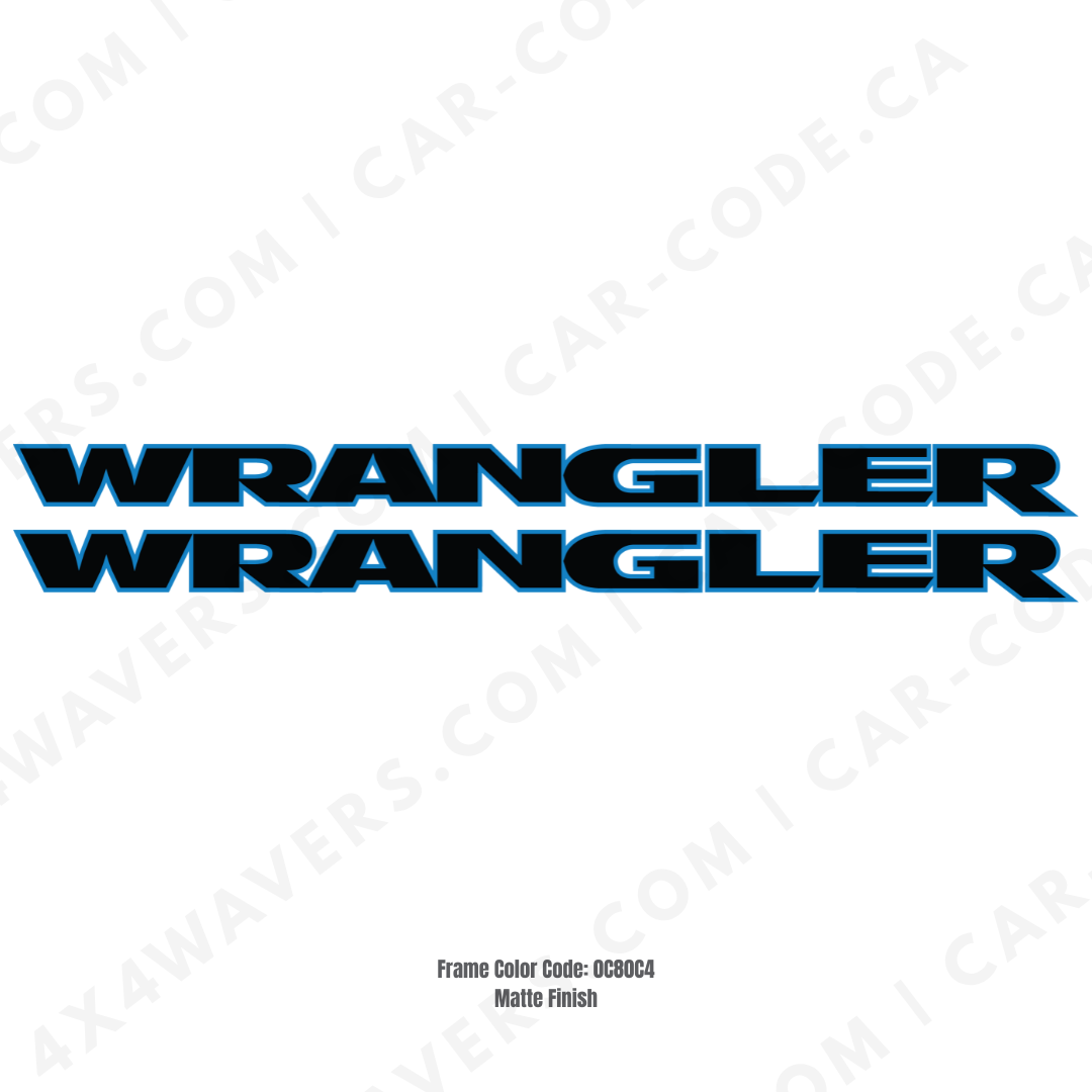 4x4wavers Decal Sticker Kit for WRANGLER Hood Sides – Vinyl Car Decals compatible with Jeep Wrangler Models – 2x Decals – Made in Canada - 4X4 WAVERS