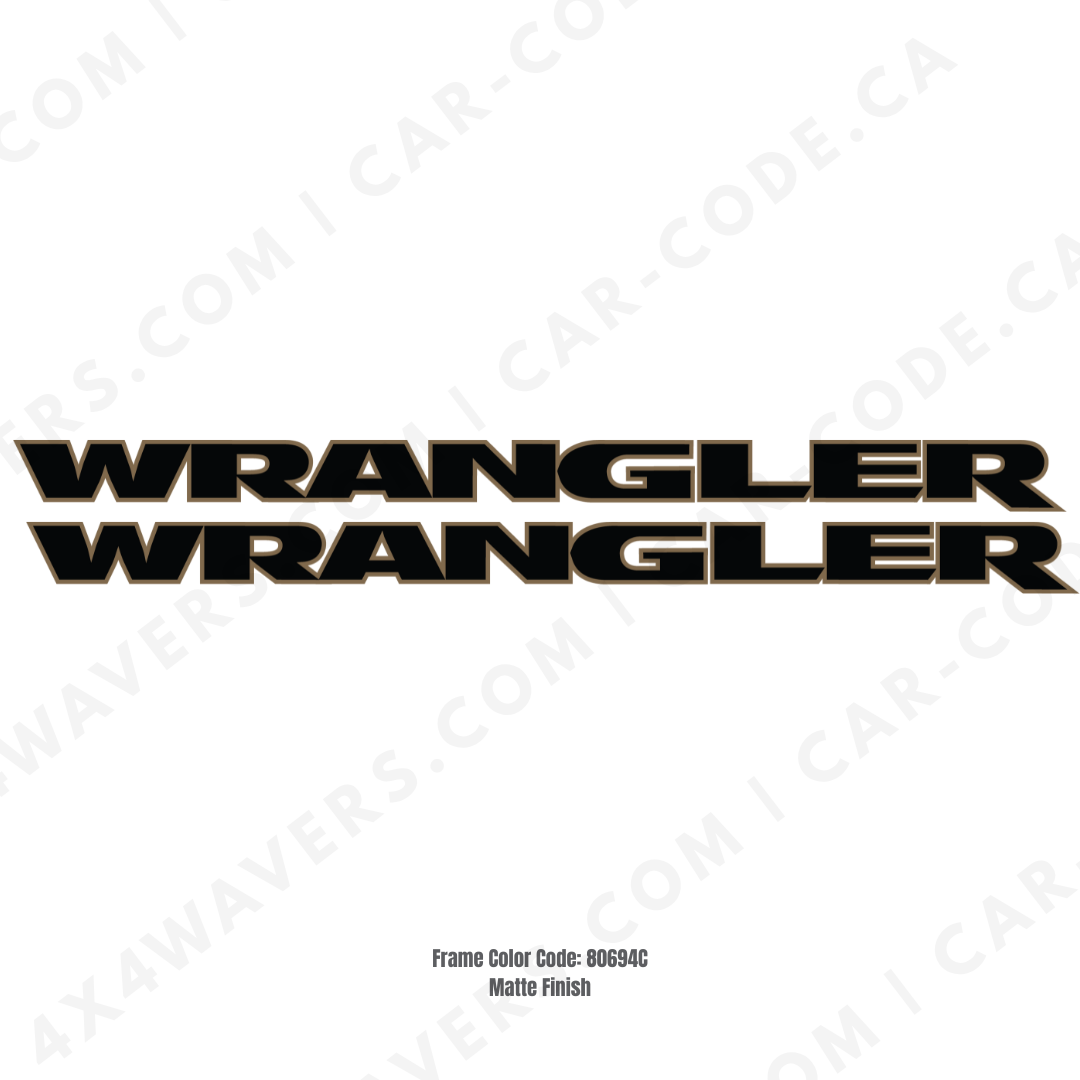 4x4wavers Decal Sticker Kit for WRANGLER Hood Sides – Vinyl Car Decals compatible with Jeep Wrangler Models – 2x Decals – Made in Canada - 4X4 WAVERS