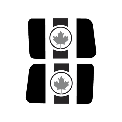 Rear Side Window Canada Flag – Circle Leaf (Cut Avery Vinyl) for Wrangler jl/jlu/jk/jku/4xe – HARDTOP ONLY (Pair)