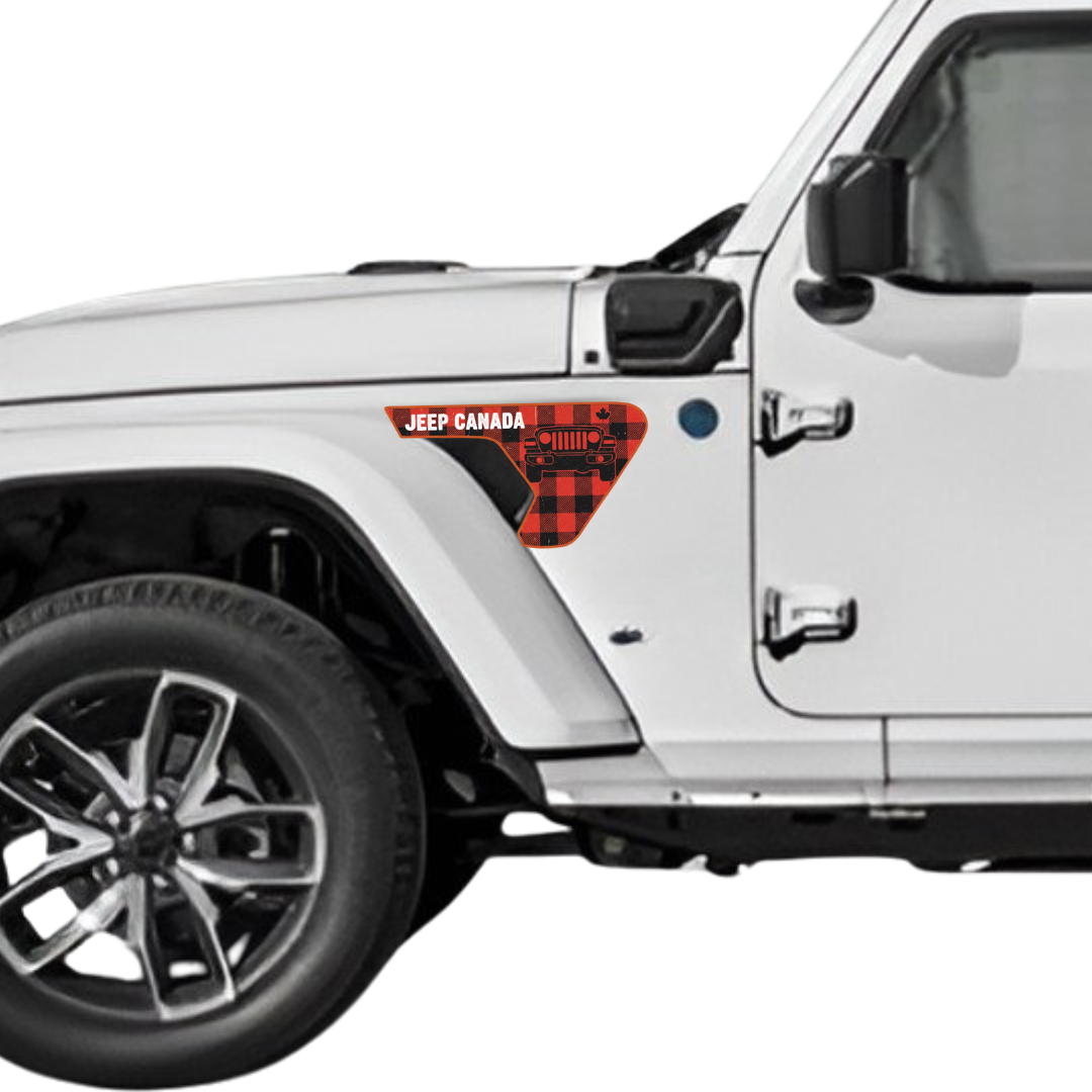 CARCODE Fender Insert Decal/Sticker - Truly Canadian Graphic Kit - For Jeep Wrangler/Gladiator JL/JLU/JT 2018+ - Premium Vinyl