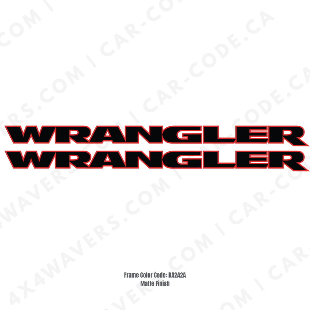 4x4wavers Decal Sticker Kit for WRANGLER Hood Sides – Vinyl Car Decals compatible with Jeep Wrangler Models – 2x Decals – Made in Canada - 4X4 WAVERS