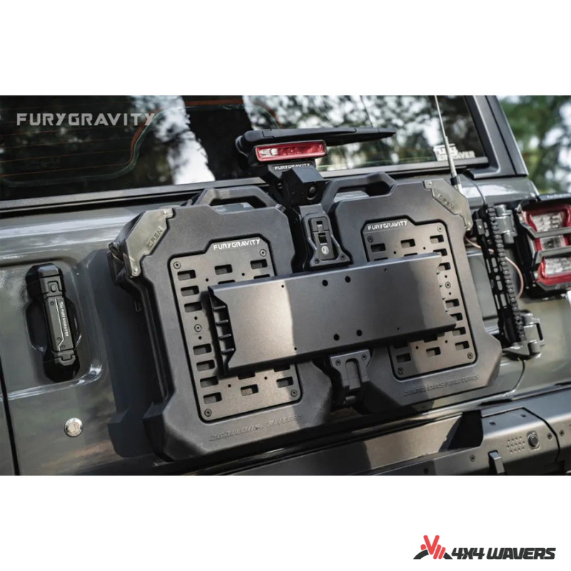 4x4wavers Fury Aluminum Multifunction Box - &nbsp;Tailgate Equipment Integrated Set - Rear Integrated Kit with 2 Gas Cans Tanks and storage with numeric locks - 4X4 WAVERS