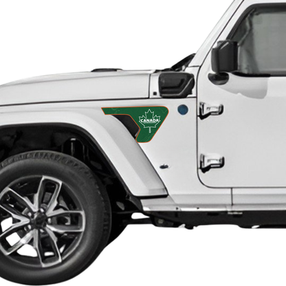 CARCODE Fender Insert Decal/Sticker - Truly Canadian Graphic Kit - For Jeep Wrangler/Gladiator JL/JLU/JT 2018+ - Premium Vinyl