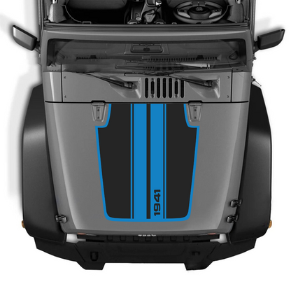 Kit d'autocollants 4x4wavers pour capot JK STRIPE style 1941 – Autocollants en vinyle pour modèles Jeep Wrangler – Fabriqué au Canada