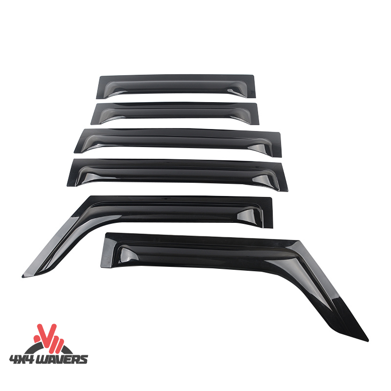 4x4wavers Side 6 Windows Rain Guards &  Sun Visor - 4X4 WAVERS