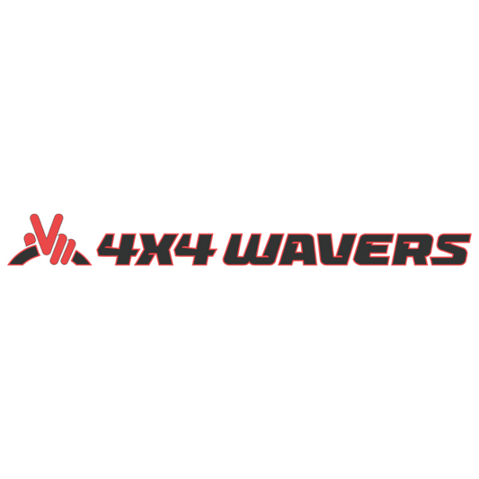 4x4wavers Official Logo Sticker Decal Decoration for Hood Sides (2 Decals) - Be a waver Style (Red) - same position of Rubicon Decal - 4X4 WAVERS