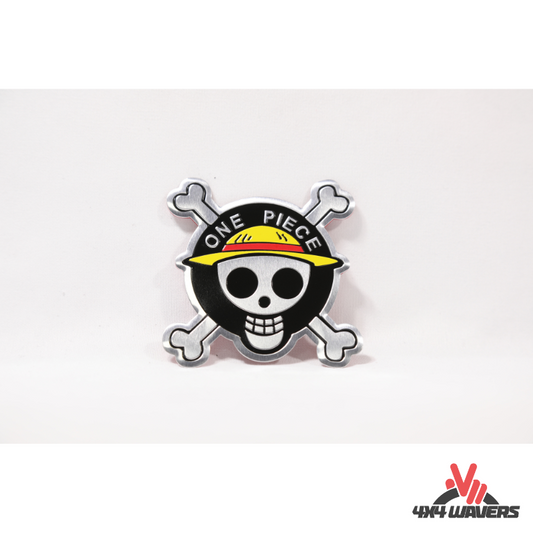 4x4wavers Offroad 4X4 Rated Aluminum Badge Decal, 4X4 3D Emblem - Pirate Skull 1 Rated Style Design - 4X4 WAVERS