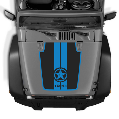 Kit d'autocollants 4x4wavers pour capot JK Étoile style 1941 – Autocollants en vinyle pour modèles Jeep Wrangler – Fabriqué au Canada
