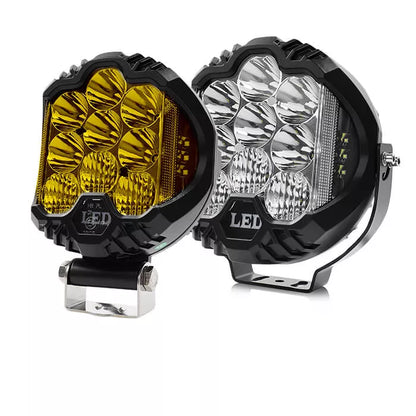 4X4Wavers 7 inch Off Road Driving White and Amber Light Combo Beam - 4X4 WAVERS