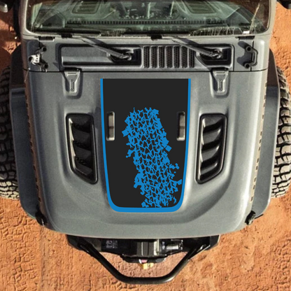 CARCODE Hood Decal/Sticker - Mud Style Kit – for JL/JLU/JT/4XE Rubicon Hood – Made in Canada - 4X4 WAVERS