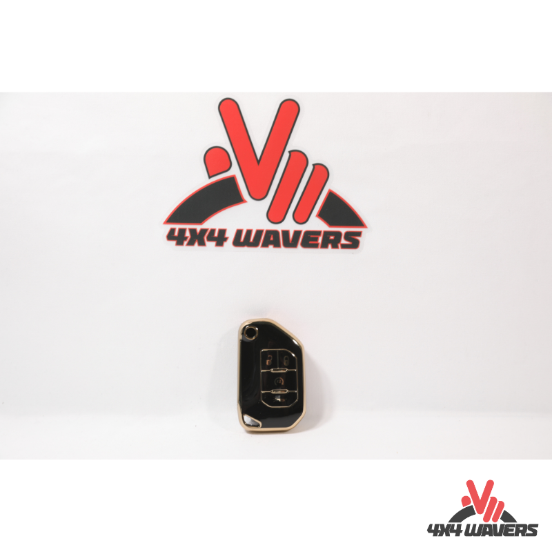 4x4wavers Key FOB Full Protection Heavy Duty TPU Golden Case, Black with Gold Edges - 4X4 WAVERS