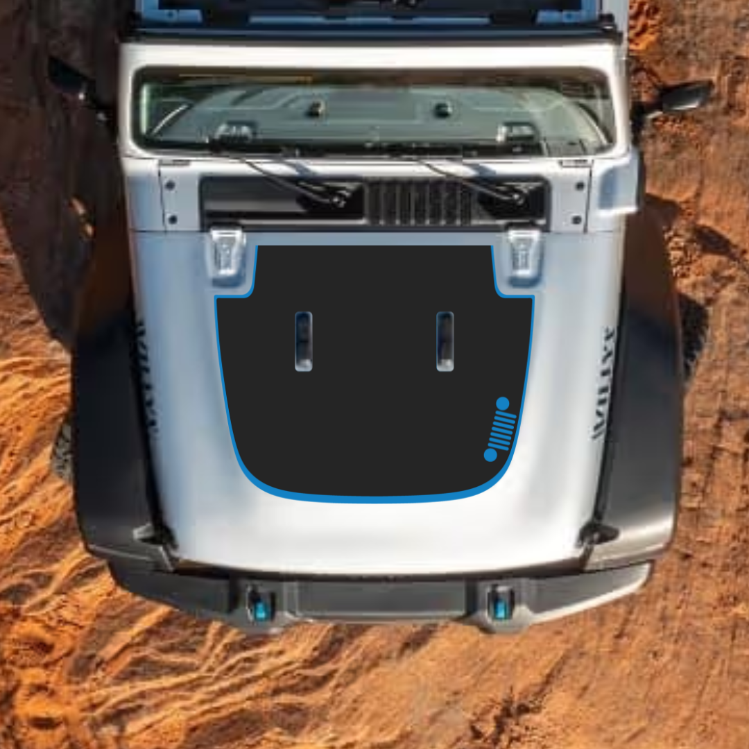 CARCODE Hood Decal/Sticker - for JL/JLU/JT/4XE Sahara Hood – Made in Canada - 4X4 WAVERS