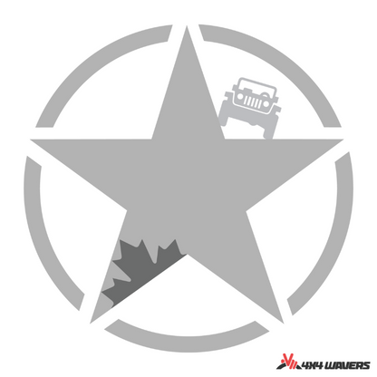 4x4wavers Canada Jeep Star Logo Sticker Decal Decoration for Side Door and Hood (2 Decals) - Offroad in Canada Style (Dark Gray Canada on Black) - 4X4 WAVERS