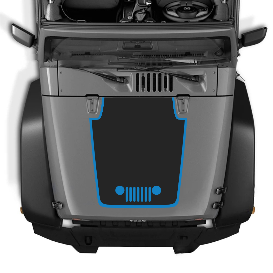 Kit d'autocollants 4x4wavers pour capot JK – Autocollants en vinyle pour Jeep Wrangler – Fabriqué au Canada