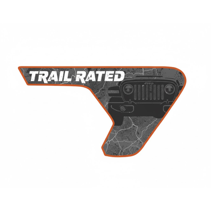CARCODE Fender Insert Decal/Sticker - Trail Rated Graphic Kit - For Jeep Wrangler/Gladiator JL/JLU/JT 2018+ - Premium Vinyl