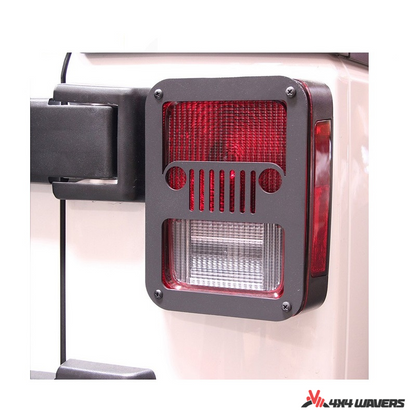 4x4wavers Taillight Aluminum Cover - Jeep Face Logo - 4X4 WAVERS