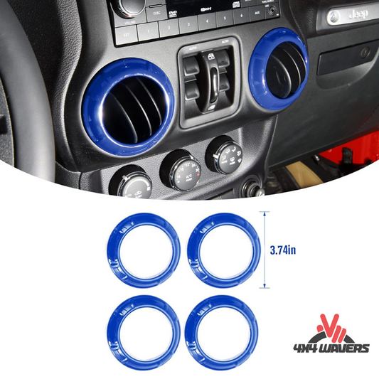 4x4wavers Dashboard Air Conditioner Vent Circle Ring Cover (Blue) - 4X4 WAVERS