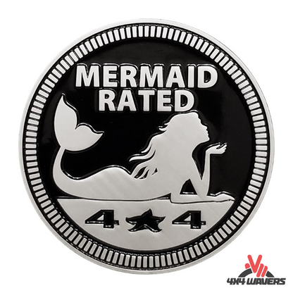 4x4wavers Offroad 4X4 Rated Aluminum Badge Decal, 4X4 3D Emblem - Mermaid Rated Style Design - 4X4 WAVERS