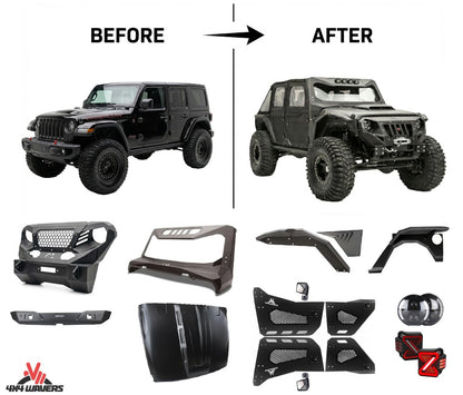Kit de mejora de armadura metálica integral - Jeep Wrangler JL/JLU/4XE/Gladiator-JT 2018+