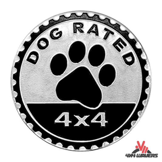 4x4wavers Offroad 4X4 Rated Aluminum Badge Decal, 4X4 3D Emblem - Dog Rated Style Design - 4X4 WAVERS