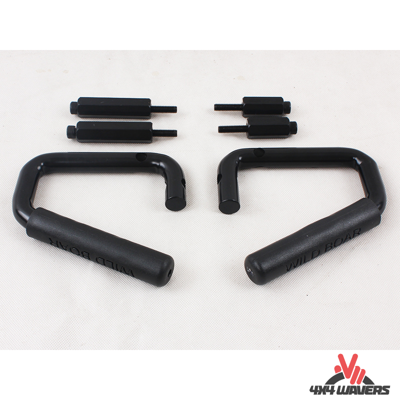 4x4wavers Metal Front Grab Handle Kit (Black Color) - 4X4 WAVERS