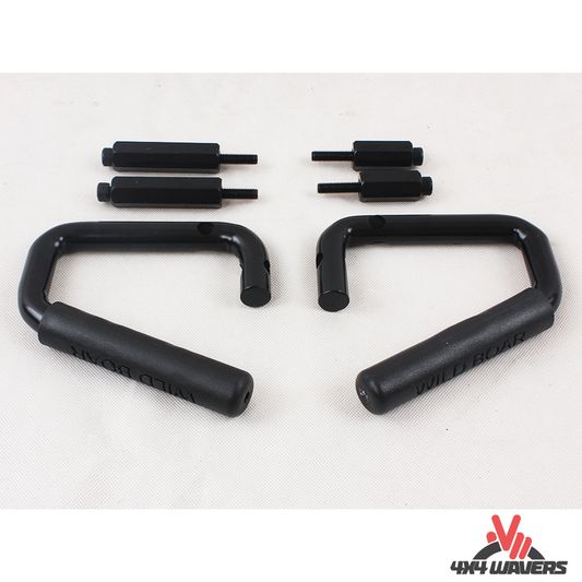 4x4wavers Metal Front Grab Handle Kit (Black Color) - 4X4 WAVERS