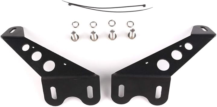 Supports De Montage Latéral Universels Pour Barre Lumineuse LED - 2 Pièces - Aluminium Noir - Réglables En Angle