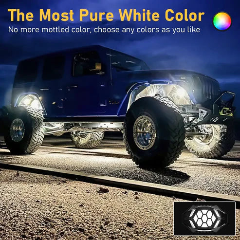 4X4Wavers New Upgraded RGBW LED Rock Lights Kit, 8 Pods - 4X4 WAVERS