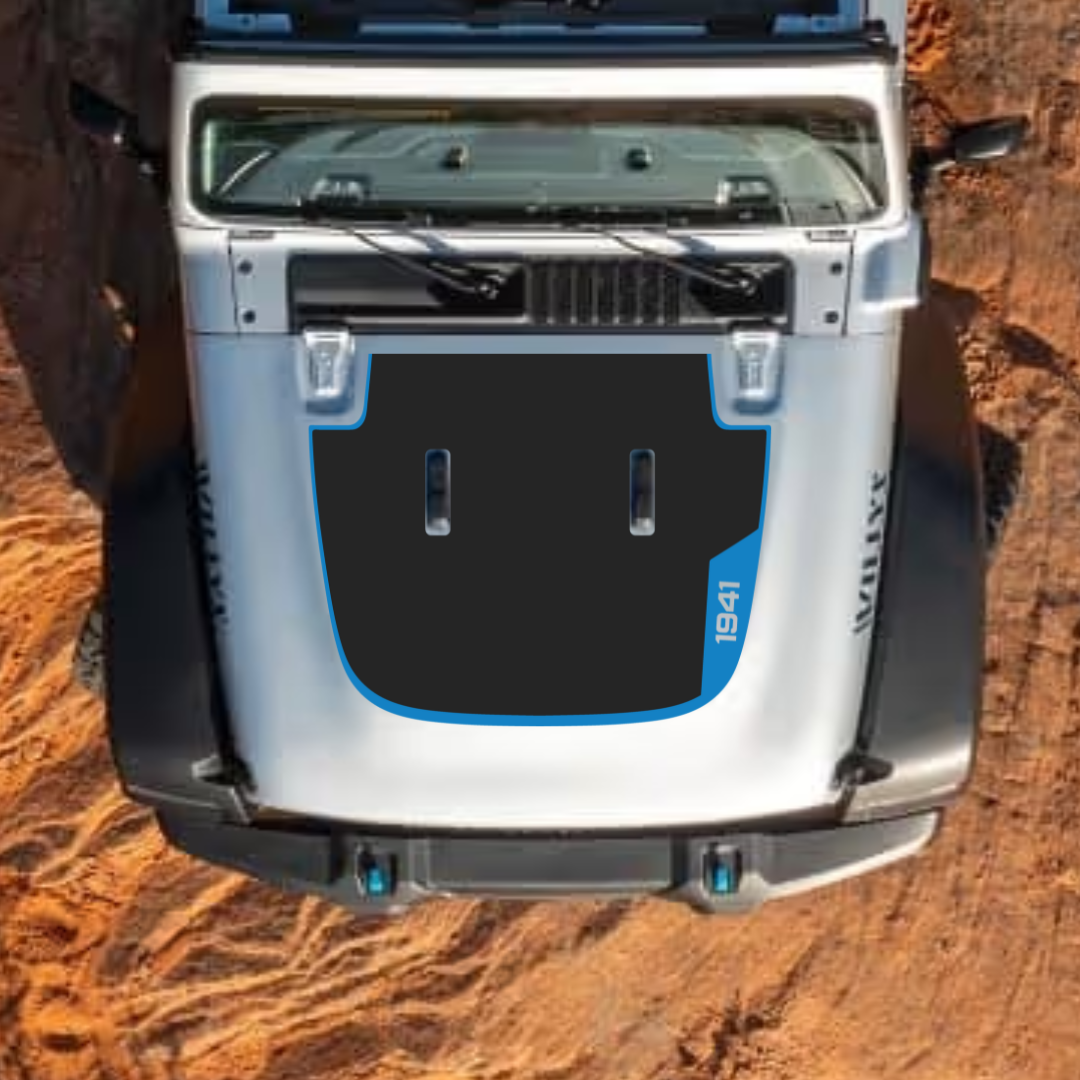 CARCODE Hood Decal/Sticker - 1941 Style Kit – for JL/JLU/JT/4XE Sahara Hood – Made in Canada - 4X4 WAVERS