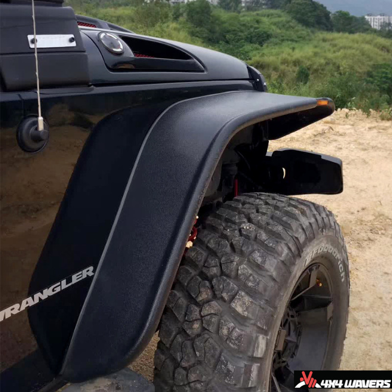 4x4wavers Tubular Fender Flares with side turn signal light (Front & Rear) - 4X4 WAVERS