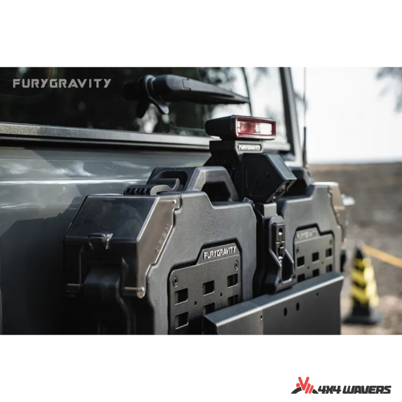 4x4wavers Fury Aluminum Multifunction Box - &nbsp;Tailgate Equipment Integrated Set - Rear Integrated Kit with 2 Gas Cans Tanks and storage with numeric locks - 4X4 WAVERS