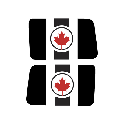 Rear Side Window Canada Flag – Circle Leaf (Cut Avery Vinyl) for Wrangler jl/jlu/jk/jku/4xe – HARDTOP ONLY (Pair)