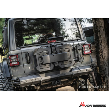 4x4wavers Fury Aluminum Multifunction Box - &nbsp;Tailgate Equipment Integrated Set - Rear Integrated Kit with 2 Gas Cans Tanks and storage with numeric locks - 4X4 WAVERS