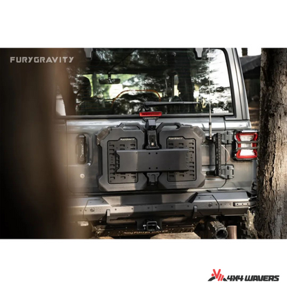 4x4wavers Fury Aluminum Multifunction Box - &nbsp;Tailgate Equipment Integrated Set - Rear Integrated Kit with 2 Gas Cans Tanks and storage with numeric locks - 4X4 WAVERS