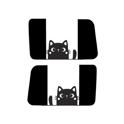 Rear Side Window Peeking Cat – Matte Black (Cut Avery Vinyl) for Wrangler jl/jlu/jk/jku/4xe – HARDTOP ONLY (Pair)