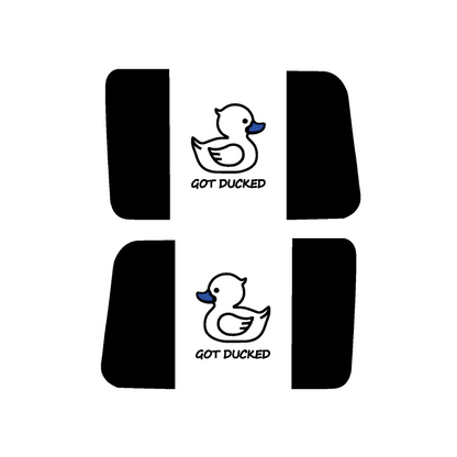 Rear Side Window Got Ducked Flag – Cut Avery Vinyl – Wrangler jl/jlu/jk/jku/4xe – HARDTOP ONLY (Pair)