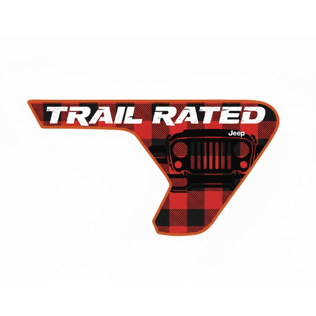 CARCODE Fender Insert Decal/Sticker - Trail Rated Graphic Kit - For Jeep Wrangler/Gladiator JL/JLU/JT 2018+ - Premium Vinyl
