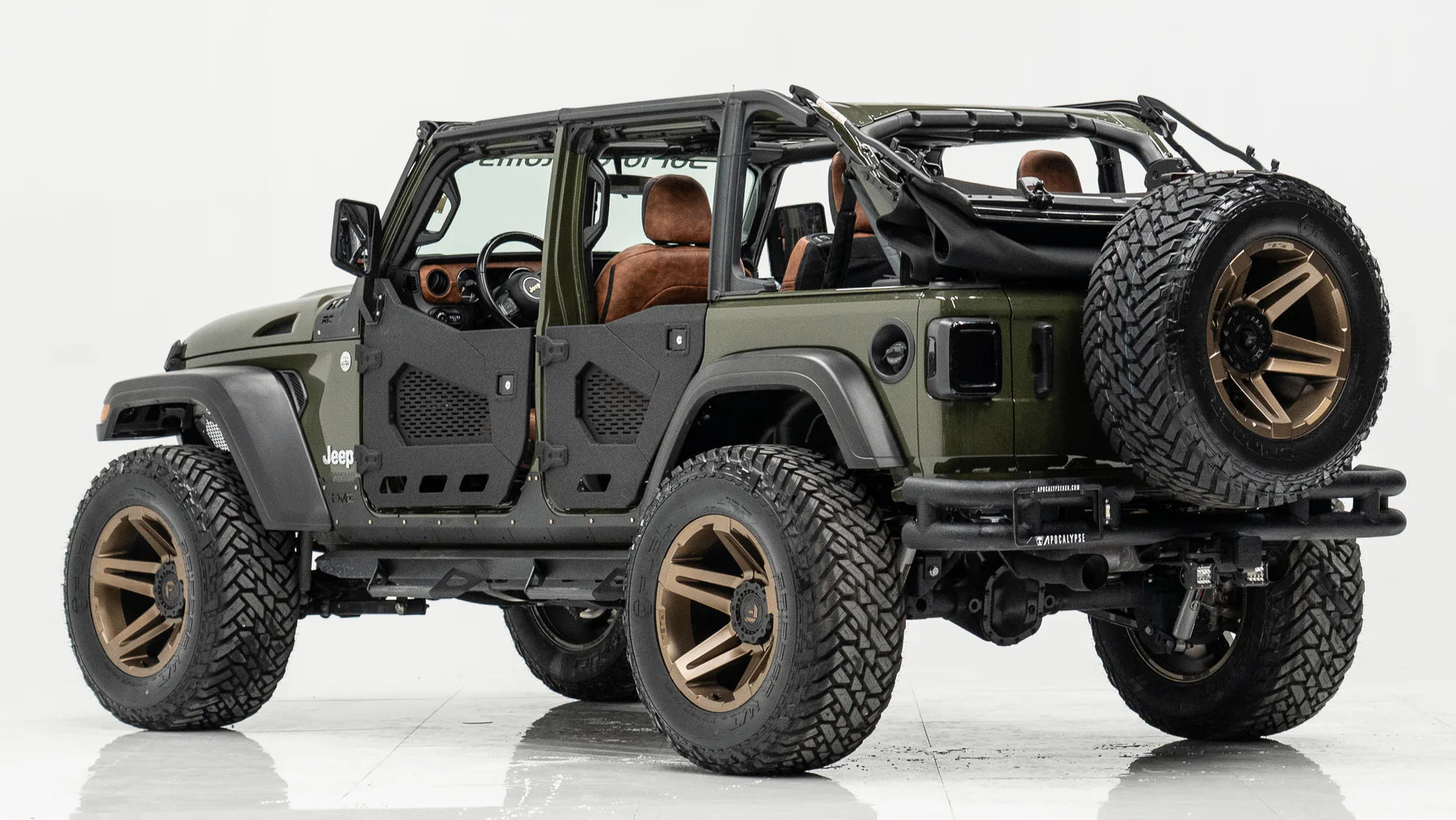 4X4 WAVERS Speciality Premium Offroad Half Doors with side mirrors - Jeep Wrangler JLU/4XE/JT (4 Doors) 2018+ - 4X4 WAVERS