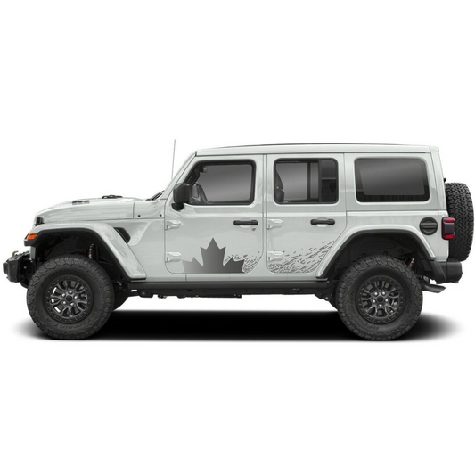 Maple Leaf Trail Splash Rocker Decal Kit – Wrangler JKU (2007–2018) / JLU (2018–2025) – Blue or Grey – Printed & Matte-Laminated 3M Vinyl