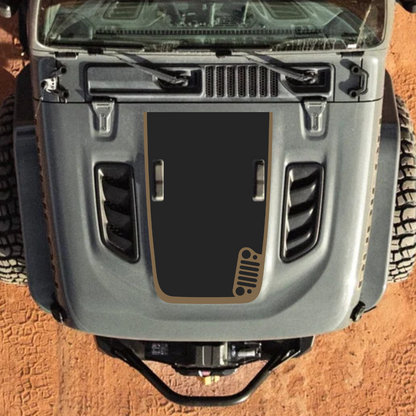 CARCODE Hood Decal/Sticker - Cj Style Kit – for JL/JLU/JT/4XE Rubicon Hood – Made in Canada - 4X4 WAVERS