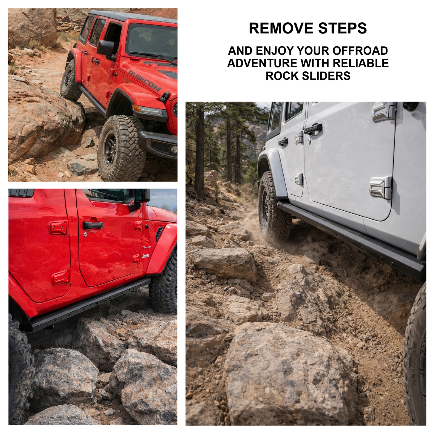 OFFactory Detachable Side Steps Rock Sliders | Max Offroad Edition - Jeep Wrangler JLU/4XE 2018+ | OFFactory by 4X4WAVERS (Image 3)