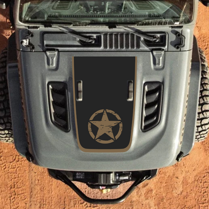 CARCODE Hood Decal/Sticker - Star Style Kit – for JL/JLU/JT/4XE Rubicon Hood – Made in Canada - 4X4 WAVERS