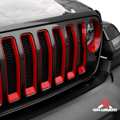 4x4wavers Grille Inserts and Headlight Trim Covers (Red) - 4X4 WAVERS