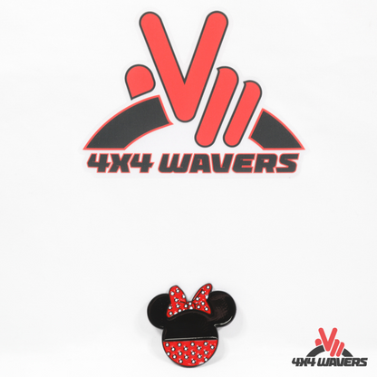 4x4wavers Offroad 4X4 Rated Aluminum Badge Decal, 4X4 3D Emblem - Mini Mouse Style Design - 4X4 WAVERS