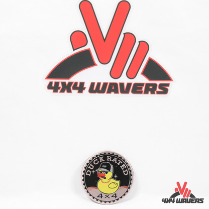 4x4wavers Offroad 4X4 Rated Aluminum Badge Decal, 4X4 3D Emblem - Cool Duck Rated Style Design - 4X4 WAVERS