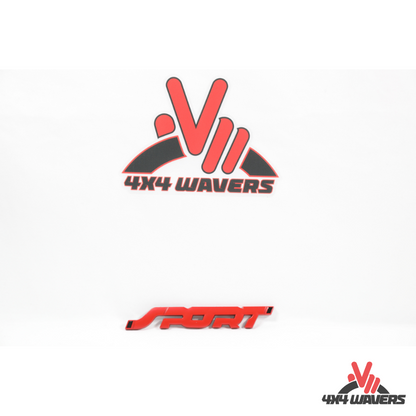 4x4wavers Offroad 4X4 Rated Aluminum Badge Decal, 4X4 3D Emblem - Sports Red Rated Style Design - 4X4 WAVERS