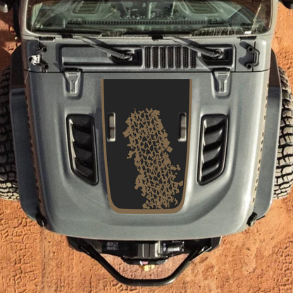 CARCODE Hood Decal/Sticker - Mud Style Kit – for JL/JLU/JT/4XE Rubicon Hood – Made in Canada - 4X4 WAVERS