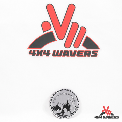 4x4wavers Offroad 4X4 Rated Aluminum Badge Decal, 4X4 3D Emblem - Mountain Rated Style Design - 4X4 WAVERS