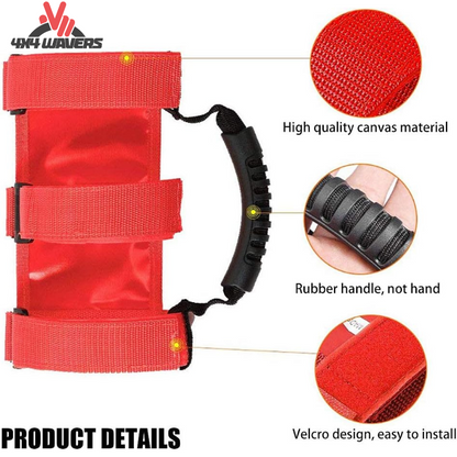 4x4wavers Canvas Roll Bar Handle (1 unit) Red - 4X4 WAVERS