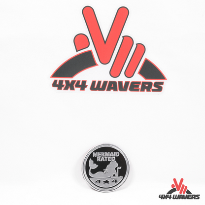 4x4wavers Offroad 4X4 Rated Aluminum Badge Decal, 4X4 3D Emblem - Mermaid Rated Style Design - 4X4 WAVERS